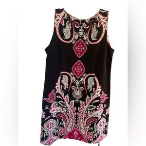 Perceptions Black and Pink Halter Sheath Mini Dress